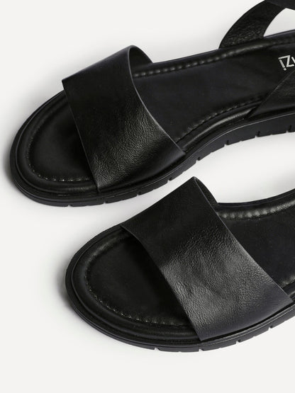 Denia Wide Fit Black Sandals