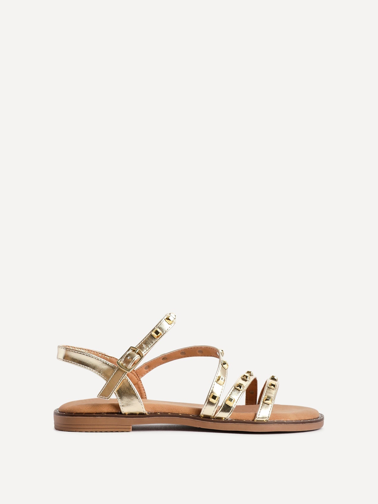 Destino Gold Studded Gladiator Sandals