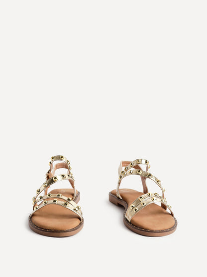 Destino Gold Studded Gladiator Sandals
