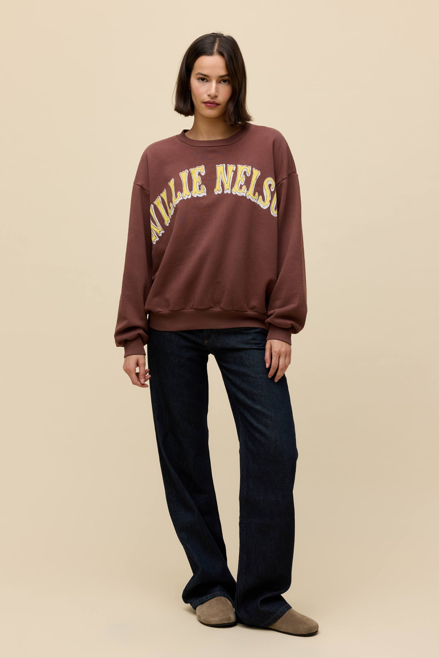 willie nelson in austin oversized crew sweatshirt