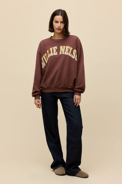 willie nelson in austin oversized crew sweatshirt