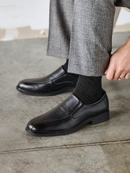 Diego Mens Black Faux Leather Slip-On Shoes