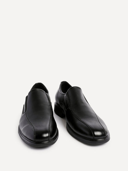 Diego Mens Black Faux Leather Slip-On Shoes