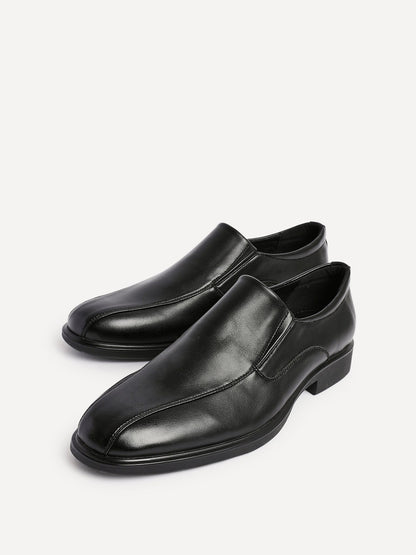 Diego Mens Black Faux Leather Slip-On Shoes