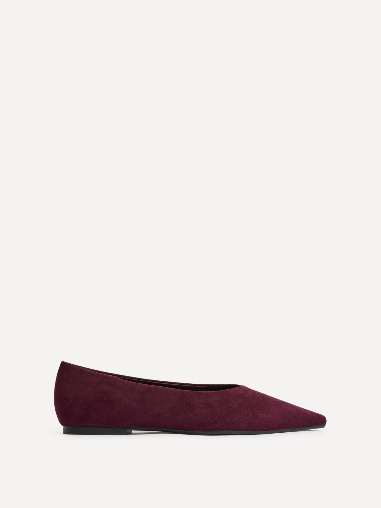 Direct Burgundy Pointed Toe Ballet Flats