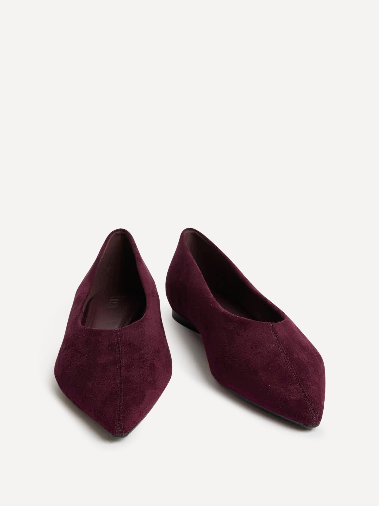 Direct Burgundy Pointed Toe Ballet Flats