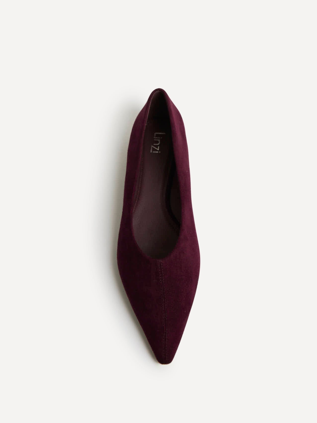 Direct Burgundy Pointed Toe Ballet Flats