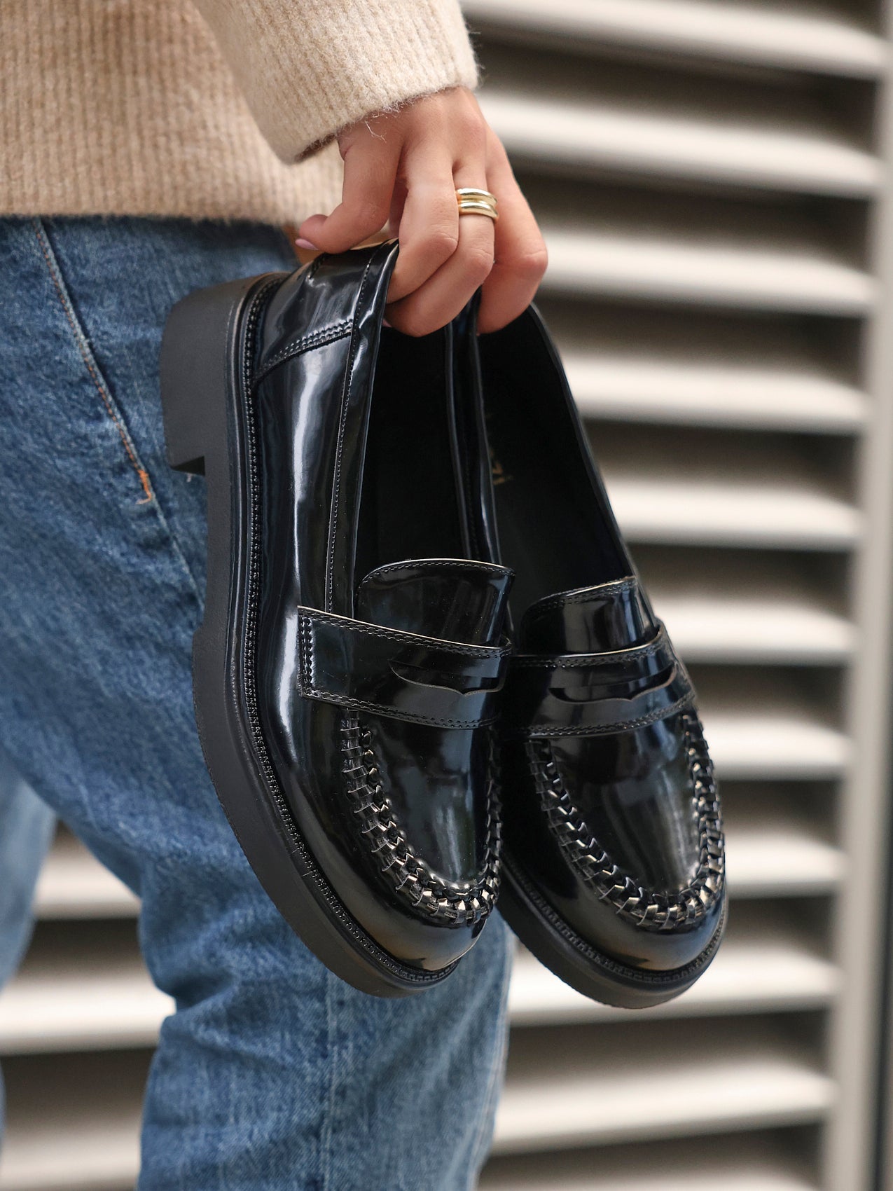 Direction Black Patent Loafers