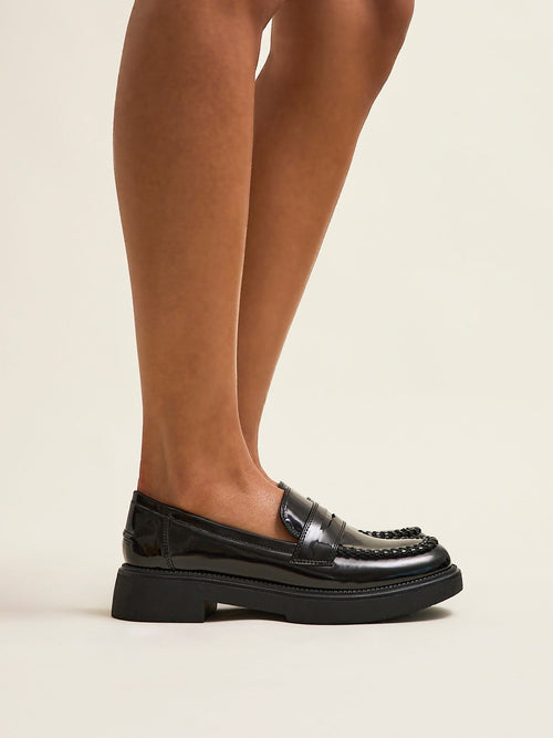 Direction Black Patent Loafers