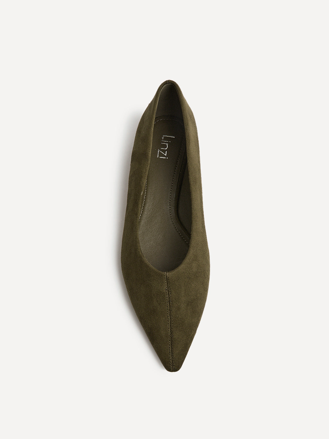 Direct Khaki Pointed Toe Ballet Flats