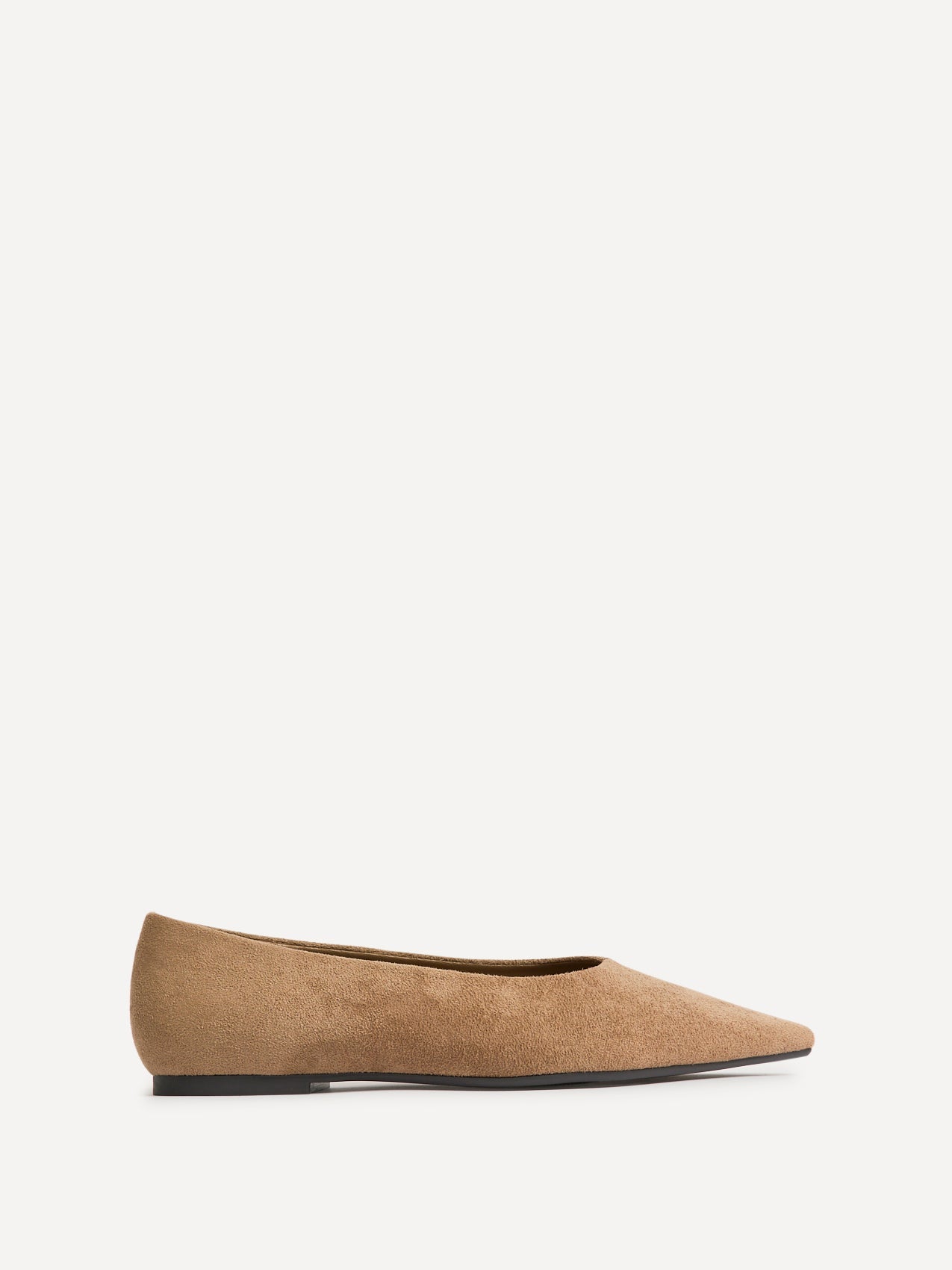 Direct Taupe Pointed Toe Ballet Flats