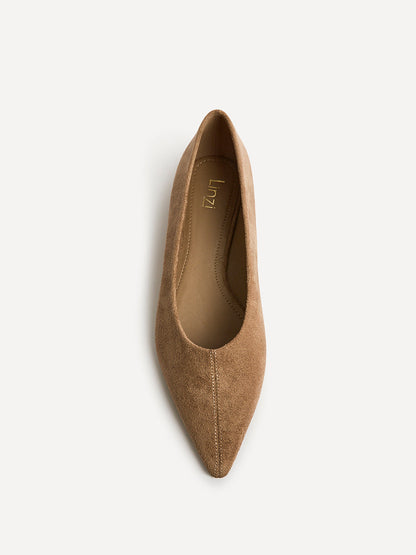 Direct Taupe Pointed Toe Ballet Flats
