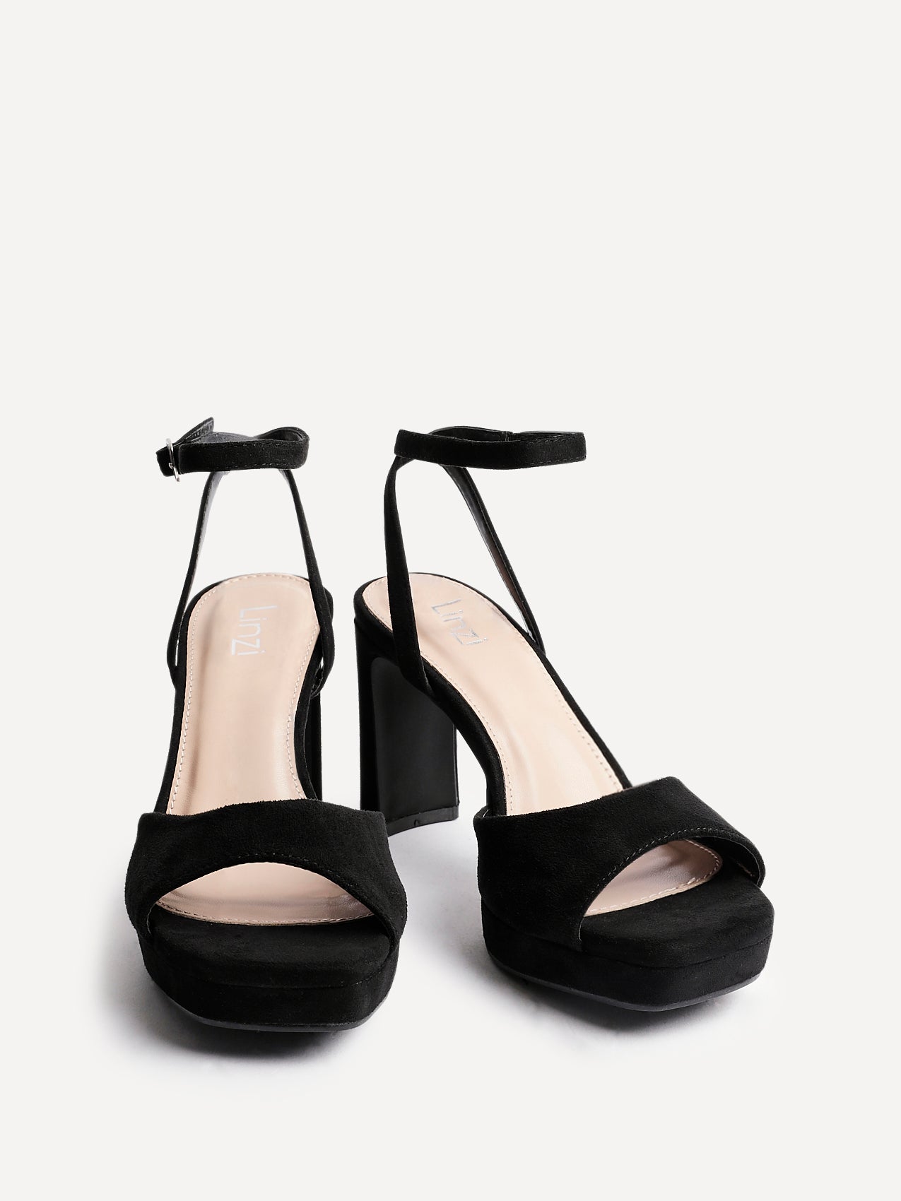 Diva Black Faux Suede Platform Heels