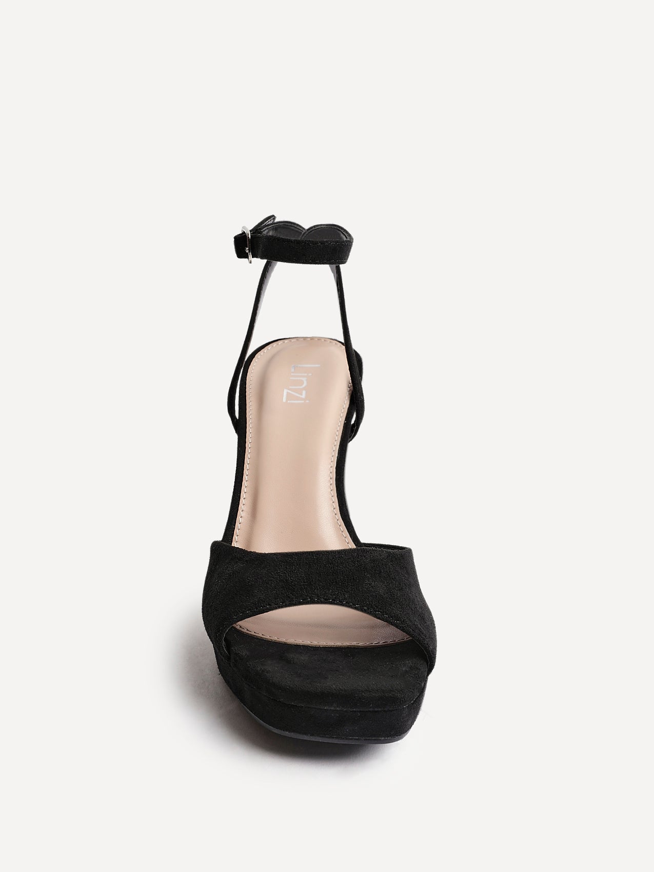 Diva Black Faux Suede Platform Heels