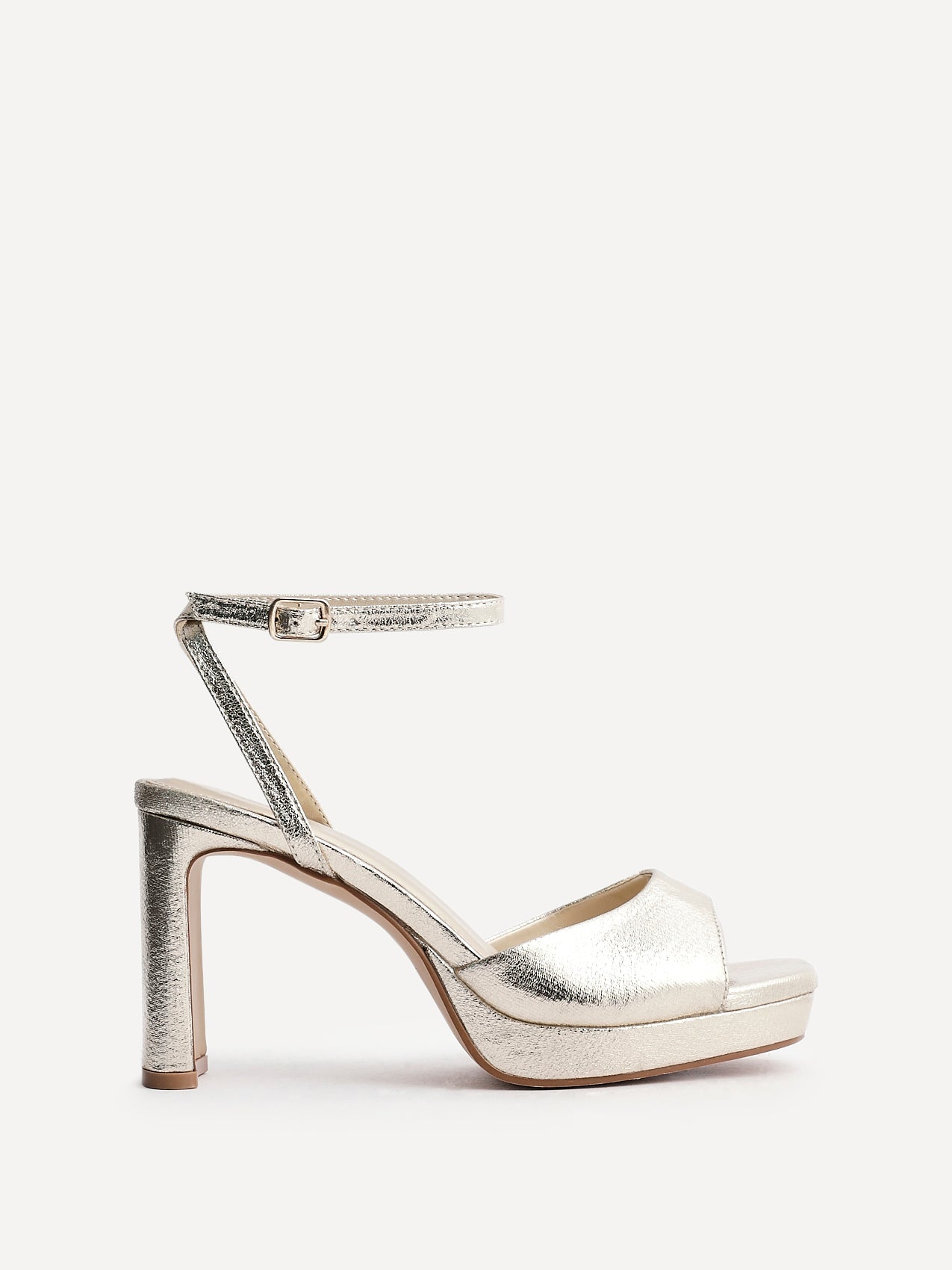 Diva Gold Faux Leather Platform Heels
