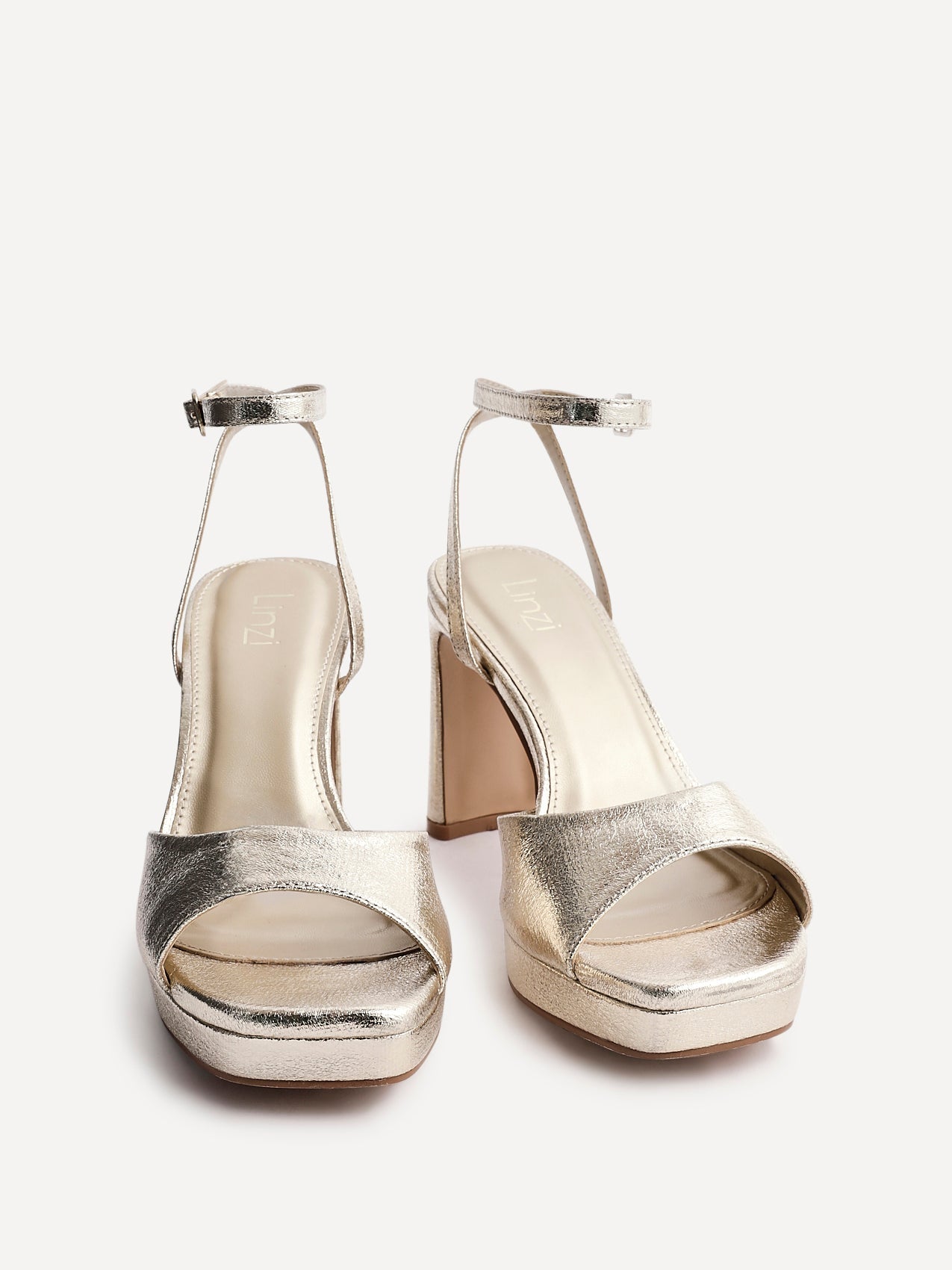 Diva Gold Faux Leather Platform Heels