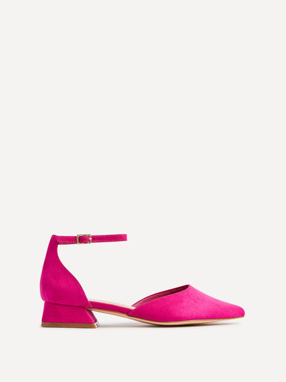Dolly Wide Fit Fuchsia Faux Suede Low Court Heels