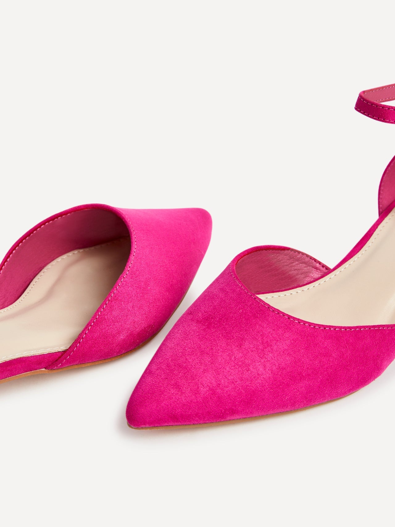 Dolly Wide Fit Fuchsia Faux Suede Low Court Heels