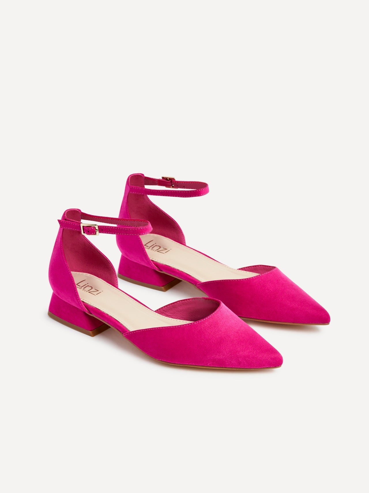 Dolly Wide Fit Fuchsia Faux Suede Low Court Heels