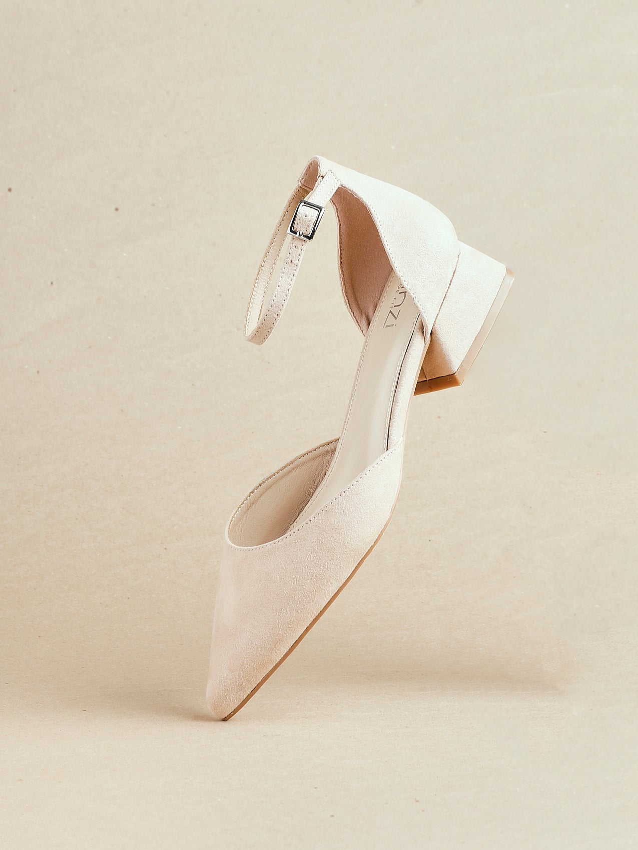 Dolly Wide Fit Nude Faux Suede Low Court Heels