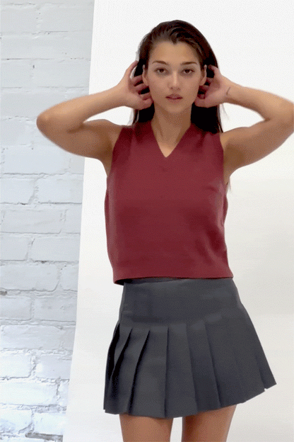 RFK313 - Cashmere Knit V-Neck Vest