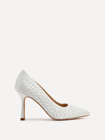 Dreaming Bridal Ivory Hot Fix Pearl Court Heels
