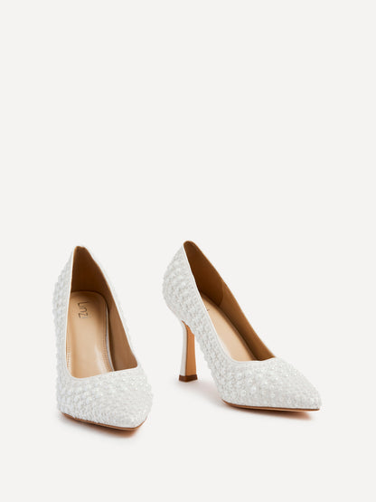 Dreaming Bridal Ivory Hot Fix Pearl Court Heels