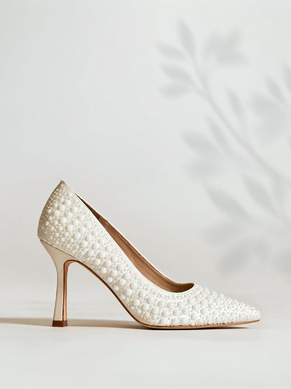 Dreaming Bridal Ivory Hot Fix Pearl Court Heels