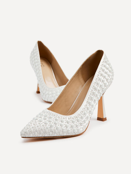 Dreaming Bridal Ivory Hot Fix Pearl Court Heels