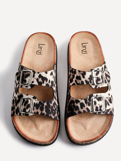 Drift Leopard Print Slider Sandals