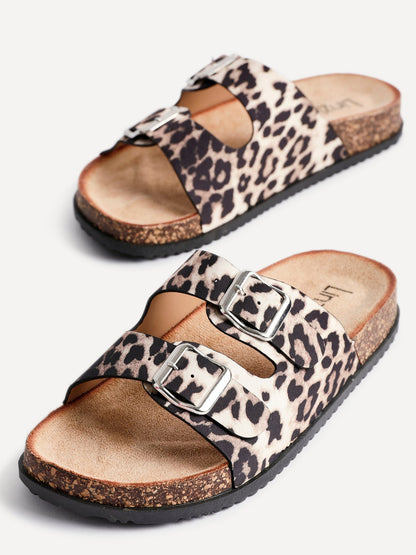 Drift Leopard Print Slider Sandals