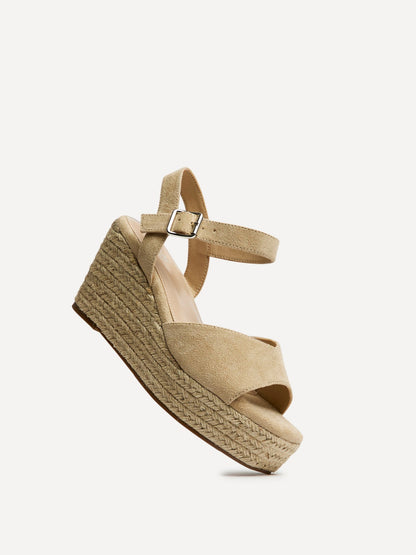 Duchess Wide Fit Nude Wedge Sandals