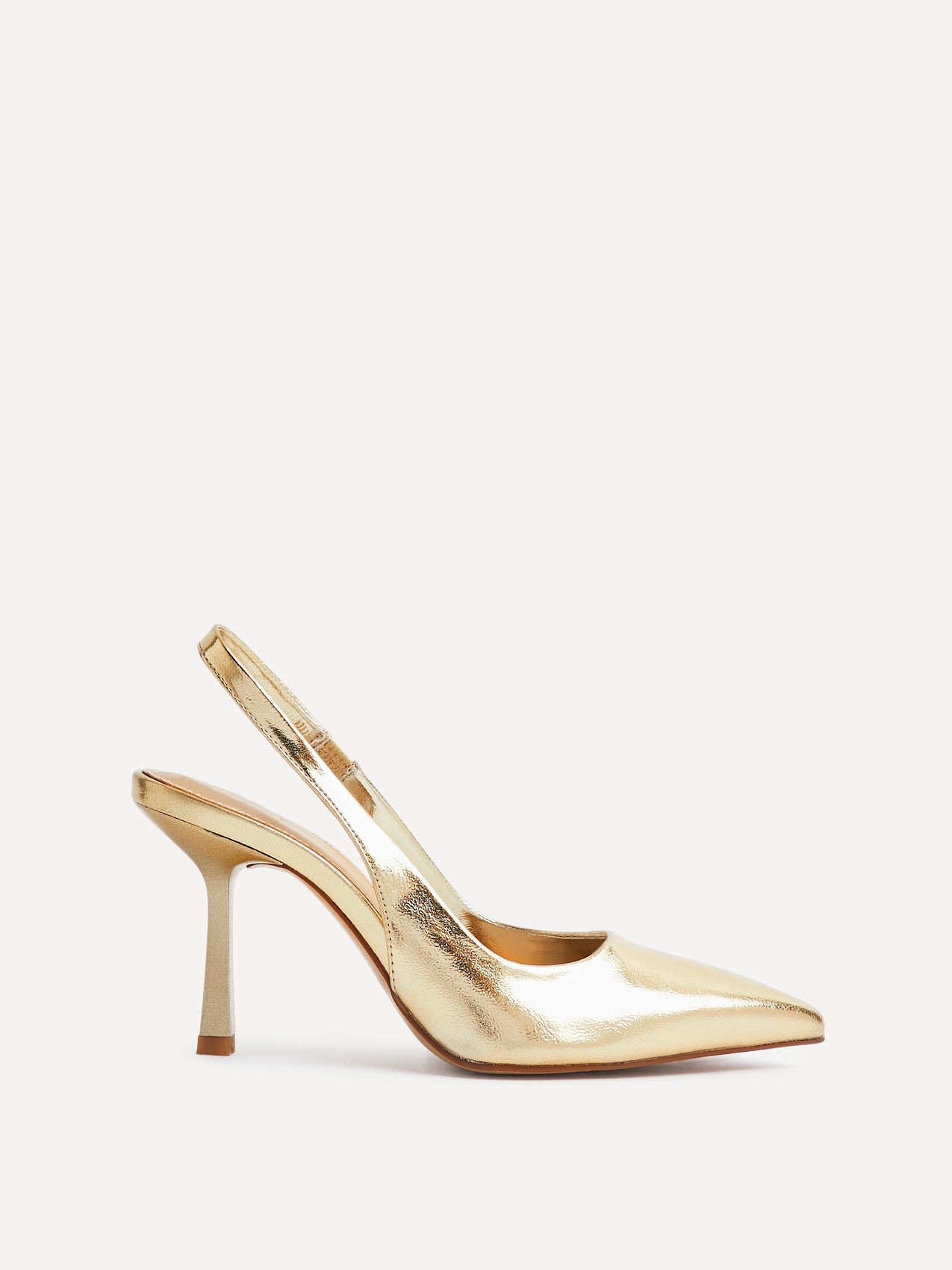Dash Gold Faux Leather Court Heels
