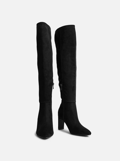 Demand Black Long Heeled Boots