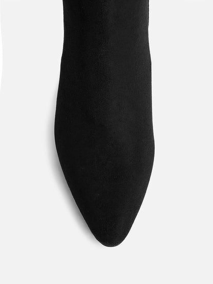 Demand Black Long Heeled Boots