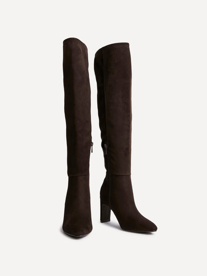 Demand Brown Long Heeled Boots