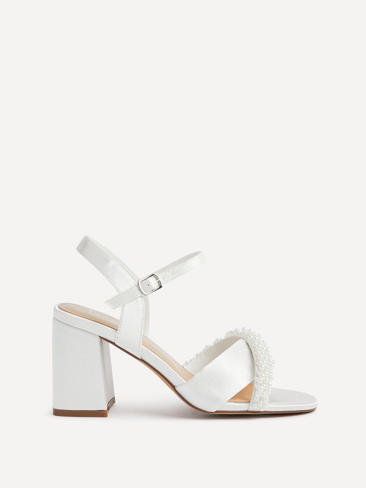 Devotion Wide Fit Satin Pearl Heels