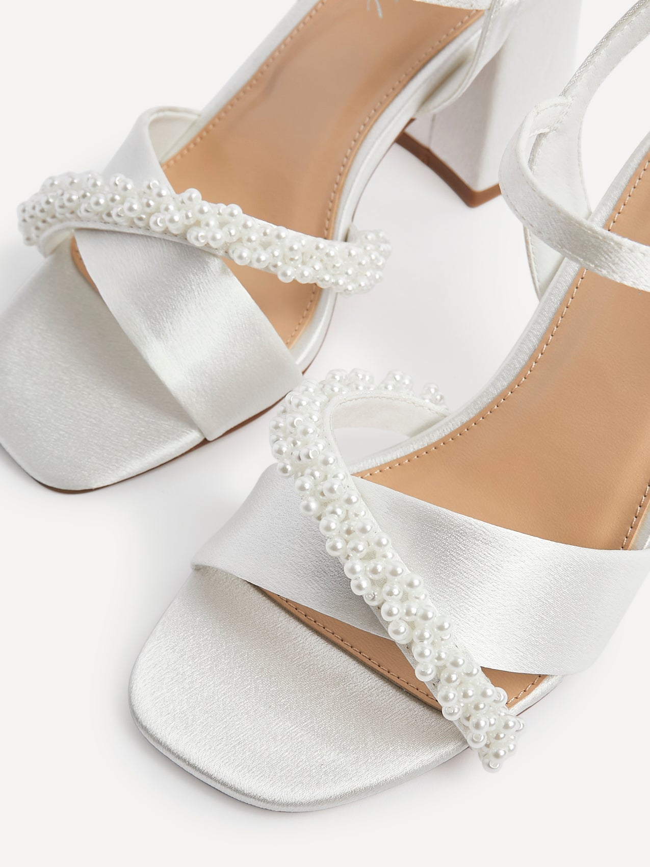 Devotion Wide Fit Satin Pearl Heels