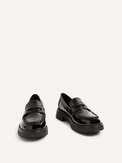 Direction Black Patent Loafers