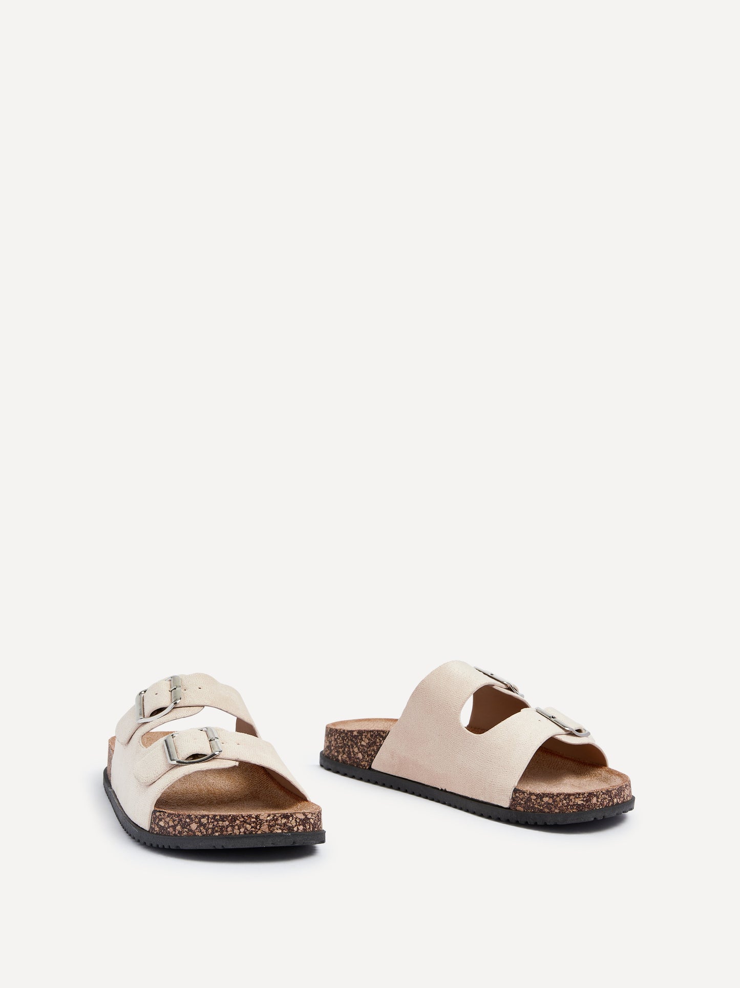Echo Beige Double Buckle Sandals