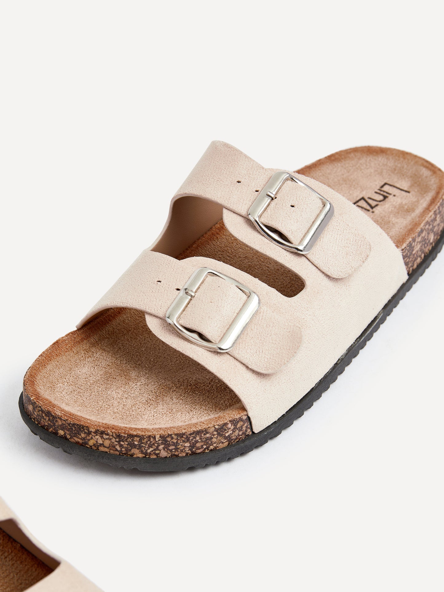 Echo Beige Double Buckle Sandals