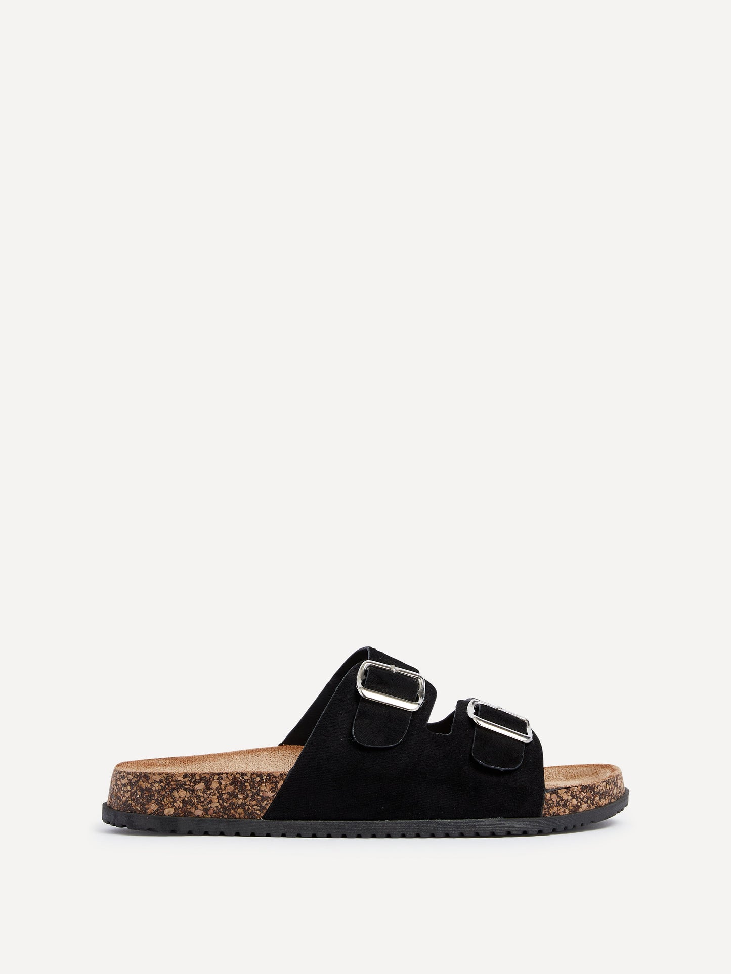 Echo Black Double Buckle Sandals