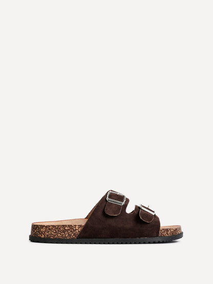 Echo Brown Double Buckle Sandals