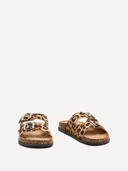 Echo Leopard Print Double Buckle Sandals