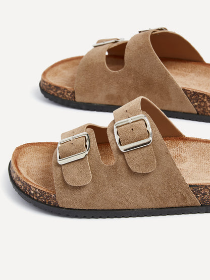 Echo Mocha Double Buckle Sandals