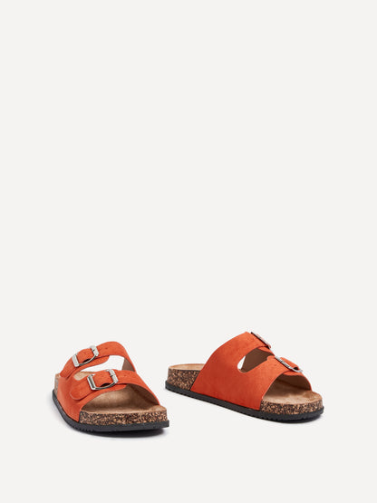 Echo Orange Double Buckle Sandals