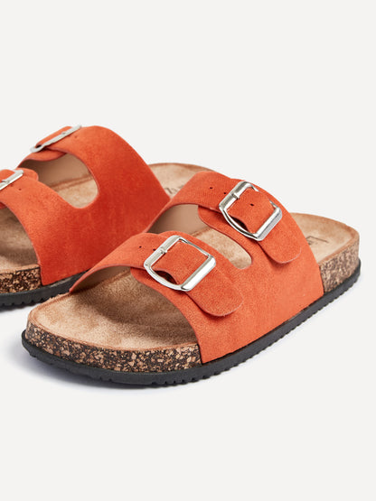 Echo Orange Double Buckle Sandals