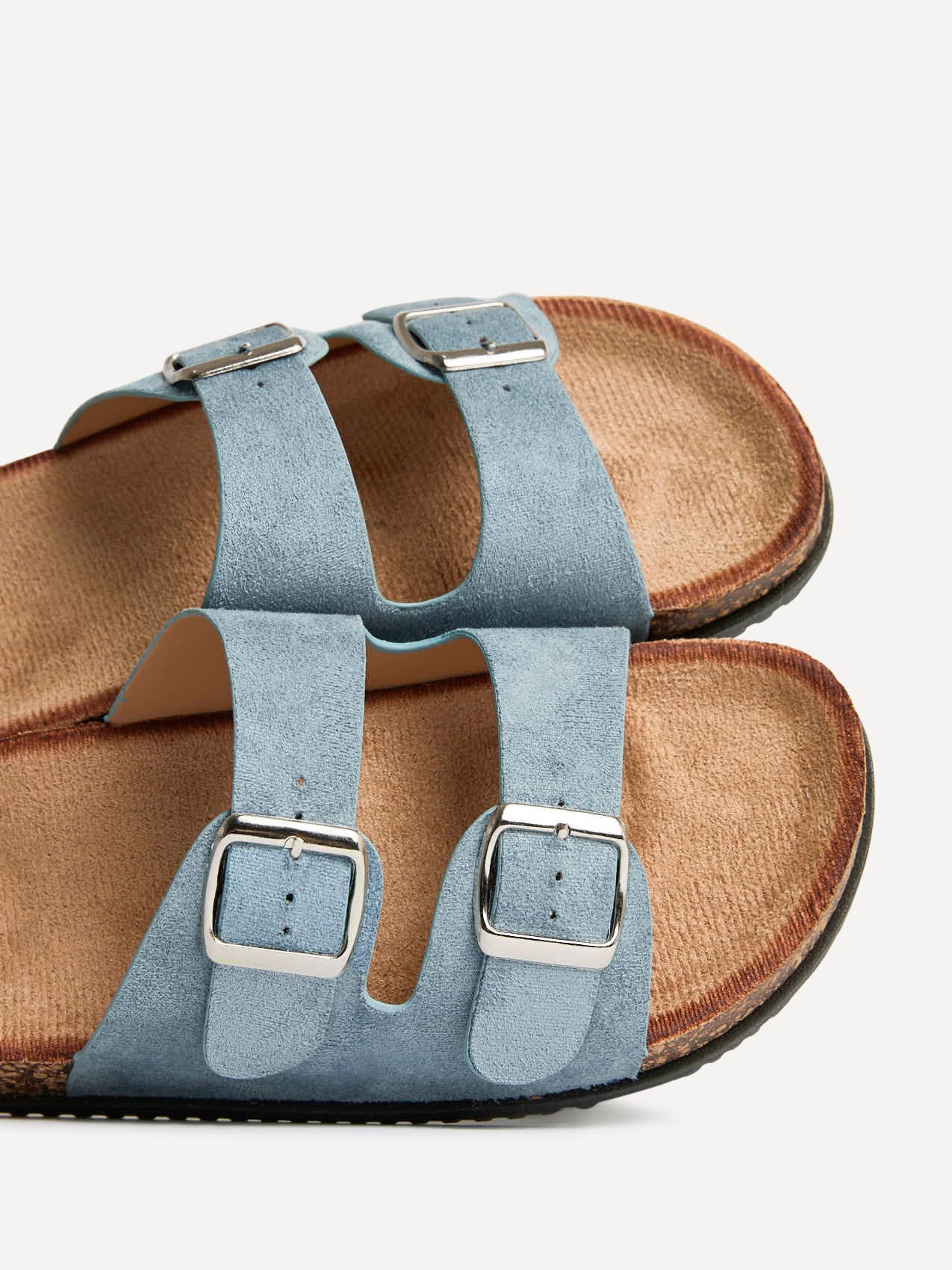 Echo Pale Blue Double Buckle Sandals