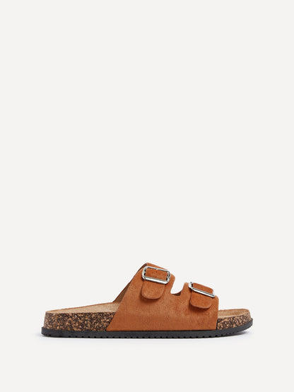 Echo Tan Double Buckle Sandals