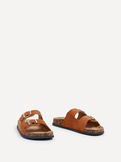 Echo Tan Double Buckle Sandals